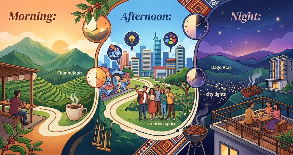 Rute Liburan Singkat 24 Jam di Bandung Dari Tempat Hits Terbaru sampai Kuliner Tersembunyi yang Bikin Ketagihan
